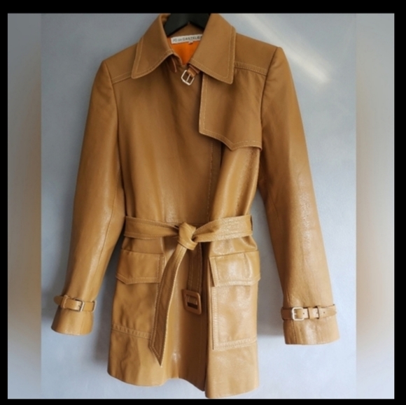 JC de castelbajac Jackets & Blazers - JC de CASTELBAJAC LEATHER CARMEL/TAN JACKET SIZE 44